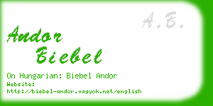 andor biebel business card